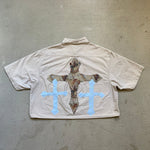 UPCYCLED CROPPED BUTTON UP
